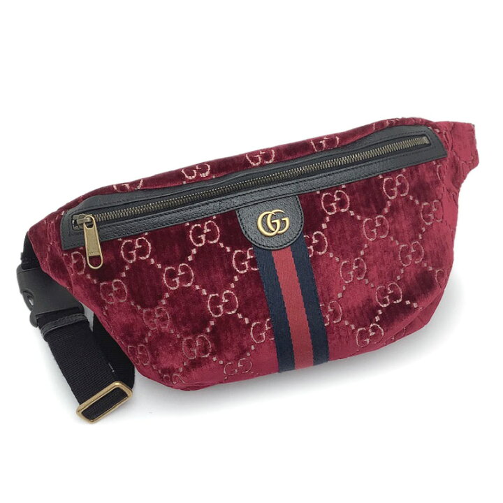 楽天市場】GUCCI グッチ ボディバッグ ベルベット レザー ボルドー 