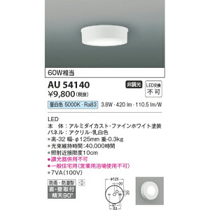 �R�C�Y�~ �G�N�X�e���A���C�g �h�J�^�V�[�����O 60W���� KAU54140 �����F �����V�[�����O