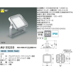 KOIZUMI コイズミ 防雨型 屋外用ハイパワー投光器 KAU55233 HID300W相当(HF <水銀灯>400W相当)
