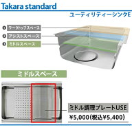 【送料無料】タカラスタンダード ユーティリティシンクE対応ミドル調理プレートUSE 【ミドルスペース】