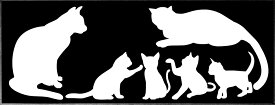 送料無料 シルエット しろ猫 6点セット おしゃれ ホワイト 猫シール 壁 電気スイッチ ドアノブ シール カッティングシール 猫グッズ ネコ雑貨 猫雑貨 ウォールステッカー ホームデコ ウォールシール カーステッカー カッティングステッカー 白 猫 子猫 ねこ かわいい 白猫