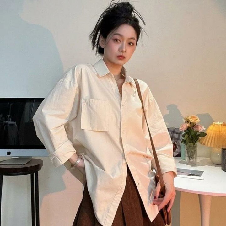 楽天市場】シャツ 長袖 レディース 春秋 ゆったり 長袖シャツ ドロップ