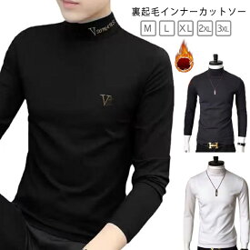 ゴルフウェア メンズ 送料無料 インナーシャツ タートルネック 保温 暖か 裏起毛 ヒート ウォーム アンダーウェア ハイネック ストレッチ 防寒 Tシャツ 長袖 カットソー 秋冬 トップイズム ゆうパケ