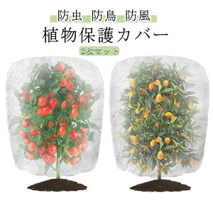 防虫ネット 2枚入り 園芸ネット 防鳥ネット ファスナー付き 巾着式 植物保護 野菜栽培 鳥よけ ネット 菜園 プランター 花壇 防虫カバー 60*80cm 80*100cm 80*120cm 保温 防霜 風通し 家庭菜園 畑 果樹