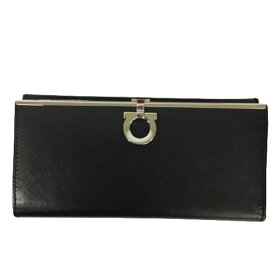 【併売】【中古】【レディース】salvatore ferragamo サルヴァトーレ・フェラガモ gangini long wallet ガンチーニ　長財布 財布 224633 ブラック