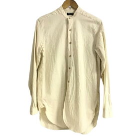 【併売】【中古】FRANK LEDERフランクリーダー ノーカラーシャツ ベージュ XS