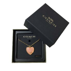 【併売品】【中古】【レディース】COACH コーチ heart motif pendant ハートモチーフペンダントピンク