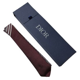 【併売品】【中古】【メンズ】DIOR ディオール oblique logo striped tie オブリークロゴストライプネクタイ01C1047A0266 ワインレッド