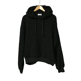 【併売】【中古】 【メンズ】Off-White オフホワイト Off Ao Boucle Over Hoodie ブークレ オーバー フーディ Lサイズ ブラック