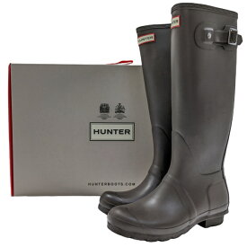 【中古】【レディース】HUNTER ハンター レインブーツ サイズUK5(24cm相当) グレー ロングブーツ 長靴