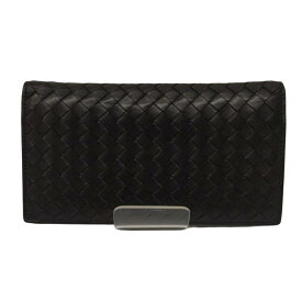 【併売品】 【中古】 【メンズ】BOTTEGA VENETA ボッテガヴェネタ イントレチャート 長財布 ロングウォレット ブラック