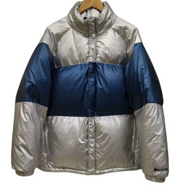 【併売品】 【中古】 【メンズ】SLOPER スローパー Down Jacket ダウンジャケット ナイロン切替 サイバー シルバー ストリート サイズ5(XL)