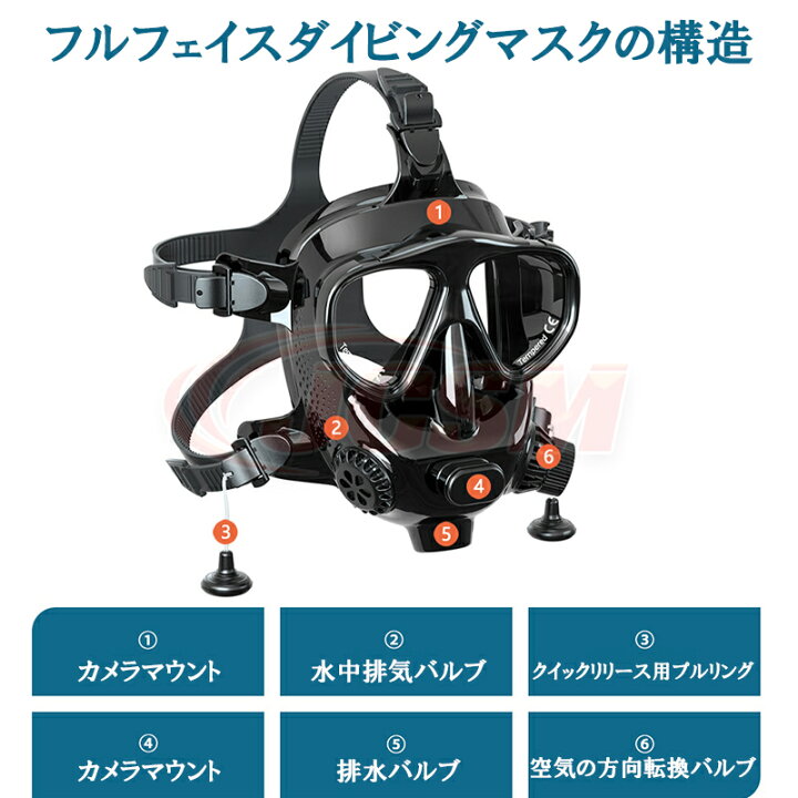 楽天市場】【SALE＆全品P10倍x9/4-9/11】JCSM フルフェイスダイビング  