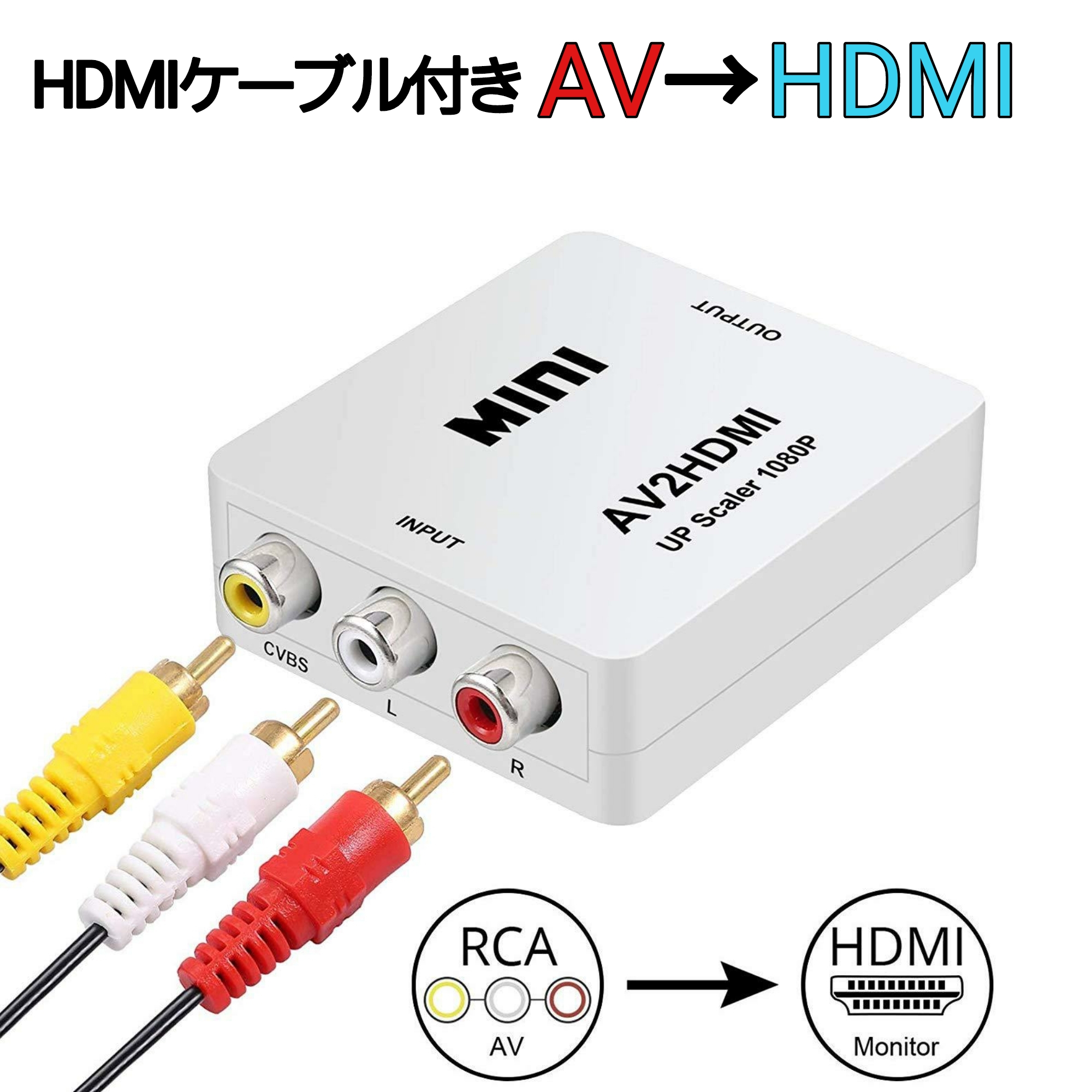 楽天市場】AV to HDMI 変換 アダプター アナログ コンポジット ゲーム
