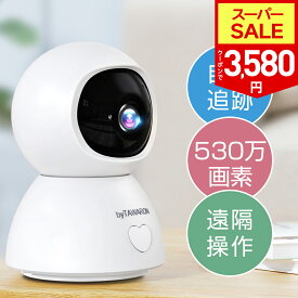 【SS限定69％！クーポンで最安3,580円】防犯カメラ 見守りカメラ　530万画像 ネットワークカメラ 屋内防カメラ カメラ 高画質 ペットモニター wifi ワイヤレス SDカード録画 遠隔 スマホ 通知 映像共有 みまもりカメラ 首振り 高齢者 Wi-Fi