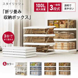 [{bNX 100Le ܂肽 3i ߑzc [P[X gȒP  NA  N[bg V[Y{bNX Rei[