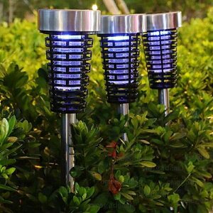 2個セット 電撃殺虫器 蚊取り器 照明 360°蚊除け 太陽光発電 薬剤不要 無毒無害 殺虫ライト 家庭用殺虫 器虫捕り 電撃殺虫灯 ガーデンライト ソーラー通路ライト 屋外LEDソーラーガーデンラ