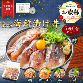 【早割11/30まで10%OFF】iwa_223 お歳暮【 月間優良ショップ受賞 皇室献上 】厳選海鮮漬け丼セット（5種×6食） 魚 取り寄せ グルメ 海鮮 ギフト プレゼント 高級 セット 冷凍 誕生日プレゼント