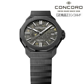 【コンコルド 正規輸入品】MARINER SL マリナーSL 42mm メンズ ステンレススチール オールブラック 文字盤 10気圧防水 スイス製 PVD加工 耐摩耗性、耐熱性、耐食性 ニッケル合金に純金・純銀を焼結させた文字盤。スーパールミノバ夜光塗料