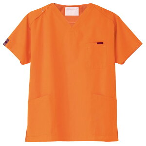 白衣 着こなし十人十色/スクラブ白衣、男性女性ドクター兼用/オレンジ7000SC-14【2803025P】