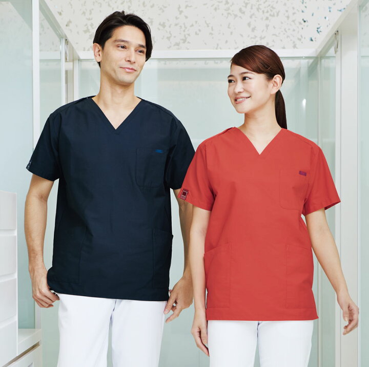 楽天市場 白衣 着こなし十人十色 スクラブ白衣 男性女性ドクター兼用 ２枚セット販売7000sc 2p p 白衣専門店 丸山吉井屋