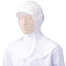 白衣用　フード帽子（ケープ付）／ホワイトマスク掛け機能、メガネスリ...