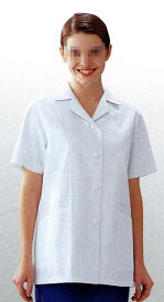 白衣　抗菌素材　女性衿付き白衣／半袖(7〜17号)AA337-8【】