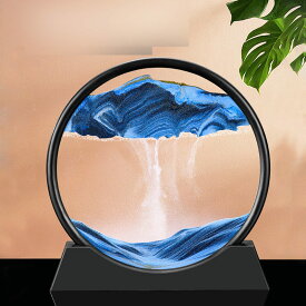 300円OFFクーポン サンドアート 置き物 アクセサリー 置物 ガラス 流砂絵 流れる 北欧風 3D 置物 置き型 サンドアートピクチャー サンドピクチャー 置物 置き物 リラックス 動く砂のアート絵 回転 ユニークな プレゼント 新築祝い 置き物 OceanMap