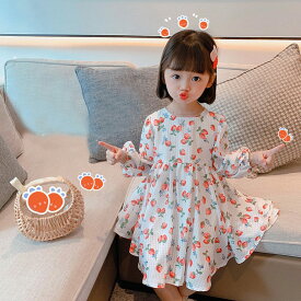 1000円OFFクーポン 女の子 ワンピース 長袖 スカート ガールズ トップス 子供服 シンプル プリンセスワンピース 可愛い 通学 通園 子ども おしゃれ プレゼント 良い肌触り 保温 フレア 無地 Aライン 110 120 130 140 150 160 OceanMap