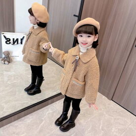 500円OFFクーポン ボアコート キッズ 子供服 アウター ムートンコート 女の子 冬服 厚手 トップス コート ジャケット 無地 リボン付き ベビー服 暖かい 防寒 おしゃれ 可愛い ふわふわ もこもこ 防寒 防風 保温 秋冬用 ギフト子供用 外出着 旅行 OceanMap