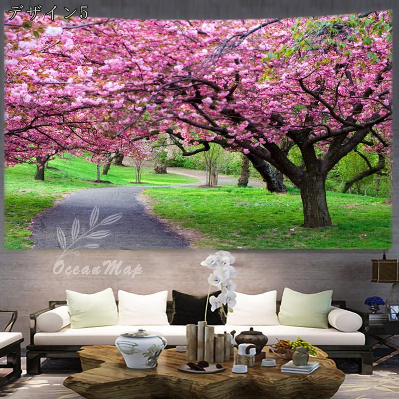 楽天市場】自然 タペストリー 桜 花 ピクニックマット 和風 ウォール