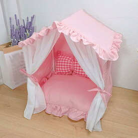 1000円OFFクーポン ペット テント 夏用 ペット ハウス ペットベッド 犬小屋 猫小屋 通気性いい 暑さ対策 マットレス付き 洗濯可能 犬 猫 天然素材の布テント ハウス 小屋 ベッド ティピーテント 室内用 小型犬・中型犬に対応 おしゃれ 四季通用 組み立て簡単 OceanMap