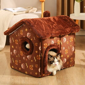 ペットハウス 犬 猫 ベッド 冬 キャットハウス 猫ハウス 秋冬用 ドーム型 寒さ対策 ペットベッド ペットクッション 暖かい ふわふわ 快適 ペット用寝袋 犬猫兼用 ゲージ用 室内用 滑り止め 保温防寒 洗える 丈夫 かわいい 猫のハウス OceanMap