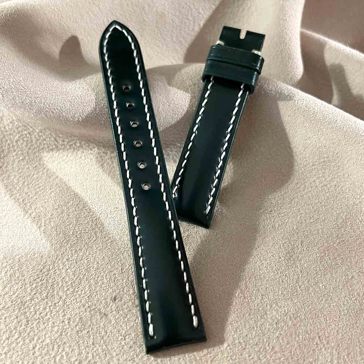 楽天市場】コードバン レザー 腕時計ベルト グリーン (ラグ幅18mm