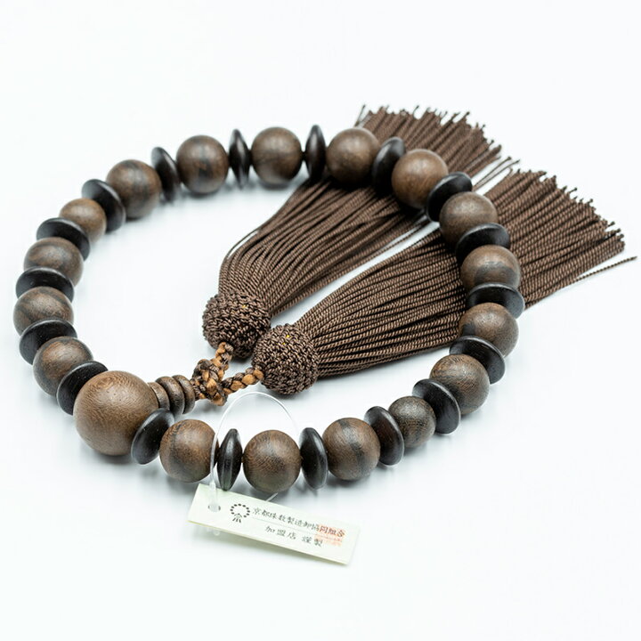 楽天市場 数珠 男性用 艶消シャム柿 縞黒檀 正絹頭房 高級 日本製 御念珠 メンズ 略式念珠 片手 悟 仏具 じゅず 全宗派 かっこいい お仏壇のよしまる