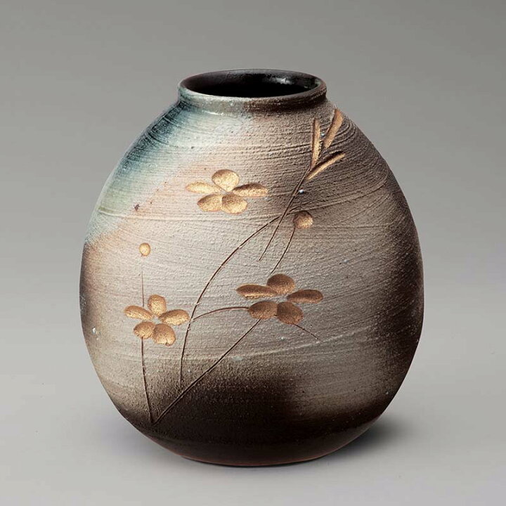楽天市場 信楽焼 金彩花彫花瓶 メーカー直送 花入れ 花器 陶器 日本製 国産 モダン 和風 工芸品 お仏壇のよしまる