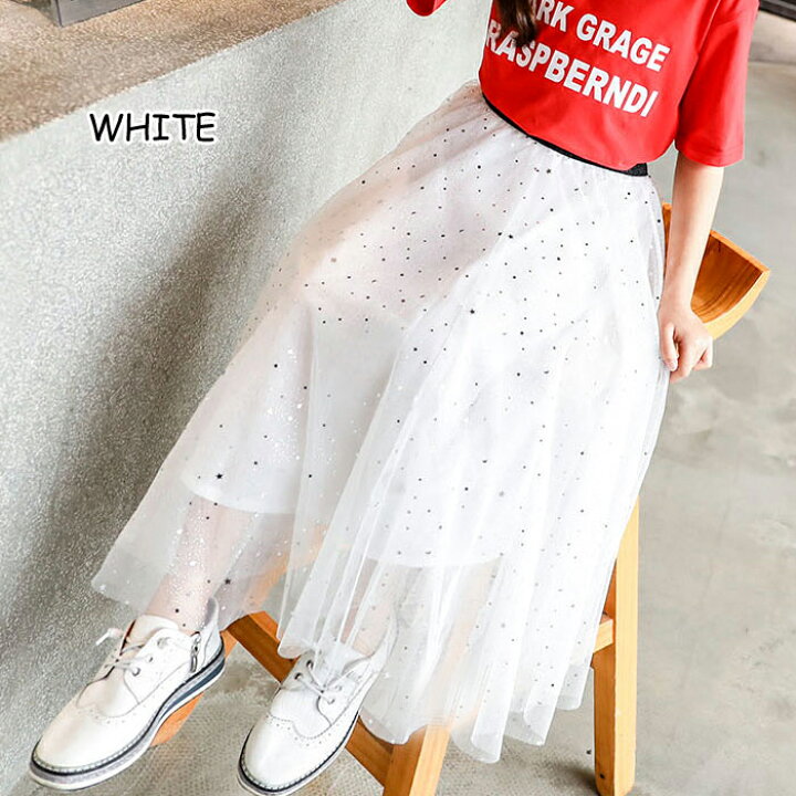 楽天市場】【海外子供服】月星柄シフォンスカート120cm130cm140cm150cm 