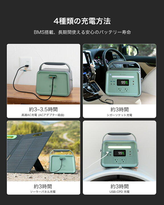 楽天市場】YOSHINO ポータブル電源 ソーラーパネル セット 固体電池 