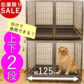 特別SALE【最大P5│23:59迄特別クーポン】【ペットホテル、動物病院でも採用】大型犬ケージ 2段 中型犬 ケージ 大 ペットケージ 犬用ゲージ キャスター付き ロック可能 屋根付き 頑丈 トイレトレー付 室内 スチール 犬小屋 ドックゲージ ゲージ ペットゲージ 業務用 多頭飼い