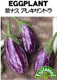 紫縞ナス種子　アレキサンドラ　20粒 　なす種子　【ナス種】【野菜の種】【藤田種子】