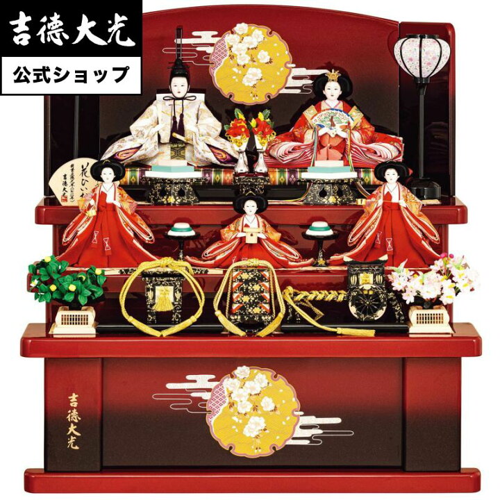 楽天市場】【雛人形】 五人飾り 三五親王小芥子官女五人飾り 花ひいな 