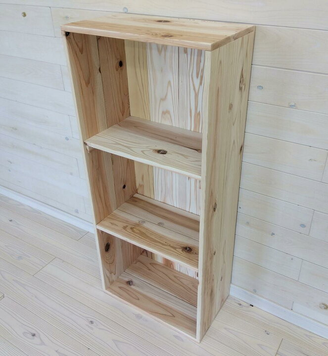 楽天市場】無垢杉板 収納 BOX 国産杉 3段（ A4 収納可 ）幅460×奥行250 