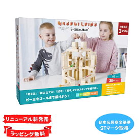 Mag-Building 知育玩具 積み木 おもちゃ ビー玉転がし クリスマス プレゼント 誕生日 男の子 女の子 3歳 4歳 5歳 子供 木製 ブロック 立体 パズル スロープトイ レール 出産祝い 指先知育 算数 教育玩具 モンテッソーリ教育 STマーク 無塗装 66pcs