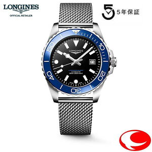 (�ŋ��z���j5�N�ԕۏ� LONGINES �����W�� �V���� �n�C�h���R���N�G�X�g ������ �I�[�g�}�e�B�b�N �����Y �r���v 42mm �X�e�����X�X�e�B�[��/���~�i�X�u���[�Z���~�b�N, L3.788.4.90.6 L37884906 �u���b