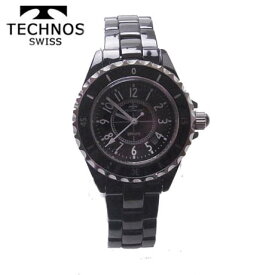 (最強配送) テクノス 腕時計 (TECHNOS) 女性用　T9830TB　34mm　レディース　クォーツ式　ブラックセラミックベルト付　　【母の日】【プレゼント】【贈り物】