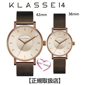 (あす楽)［クラス14］KLASSE14 ペア 腕時計 42mm 36mm Vintage gold stainless steel case 特別仕様のメタルメッシュバンド 【正規輸入品】VO18VG002M VO18VG002W 【ギフト】【プレゼント】【クリスマス】