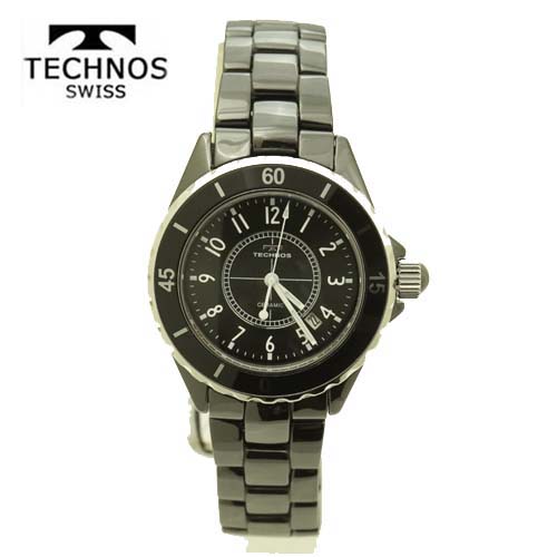 (あす楽) テクノス 腕時計 (TECHNOS) メンズ ユニセックス(男女兼用)　ブラックセラミックベルト付 T9A61BB　　　【送料無料】【父の日】