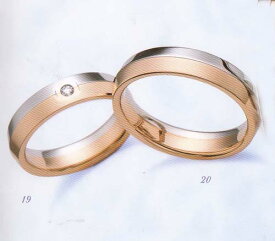 LANVIN (ランバン指輪) La vie en bleu　結婚指輪 マリッジ リング 　PGダイヤモンド入り(左側）【送料無料】【名入れ】【のし宛書】【包装】【メッセ入力】【オーダー品納期約1ヶ月】