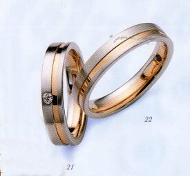 LANVIN (ランバン) La vie en bleu　結婚指輪 マリッジ リング 　PGダイヤモンド入り(左側）【名入れ】【のし宛書】【ギフト包装】【送料無料】