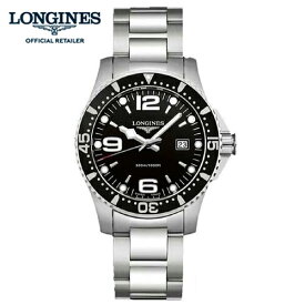 (あす楽)【ご購入特典あります。】LONGINES ロンジン 腕時計　ハイドロ コンクエスト　　スポーツ コレクション　ブラック文字板　39mm　［クオーツ］ L3.730.4.56.6　-ロンジン正規販売店-【送料無料】【包装】L37304566